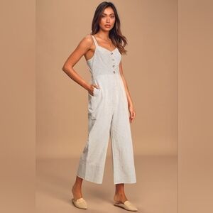 White Striped Jumpsuit
